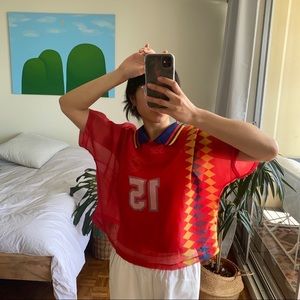 Adidas Collared Spain Soccer / Football Jersey